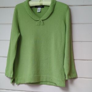 Jones New York Cashmere Sweater in Vibrant Green